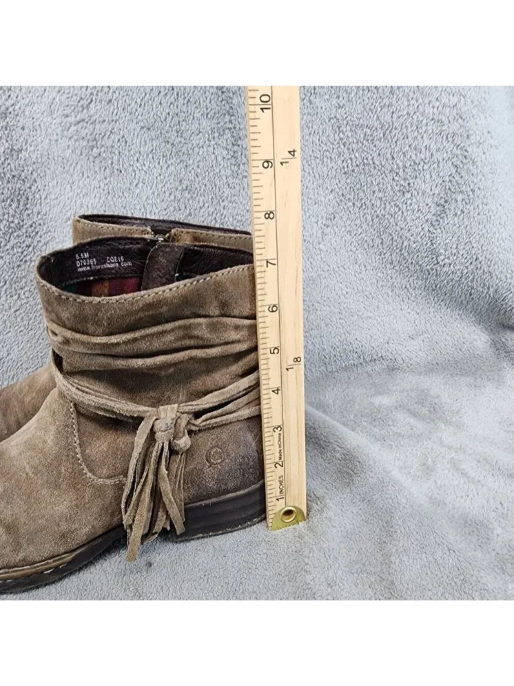 Born Shoes Womens Size 6.5 M Brown Leather Side Zip Ankle Boots *Read*